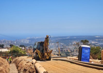 Retroexcavadora en obra civil
